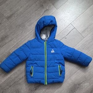 4T Blue Puffer Jacket with Green Trim